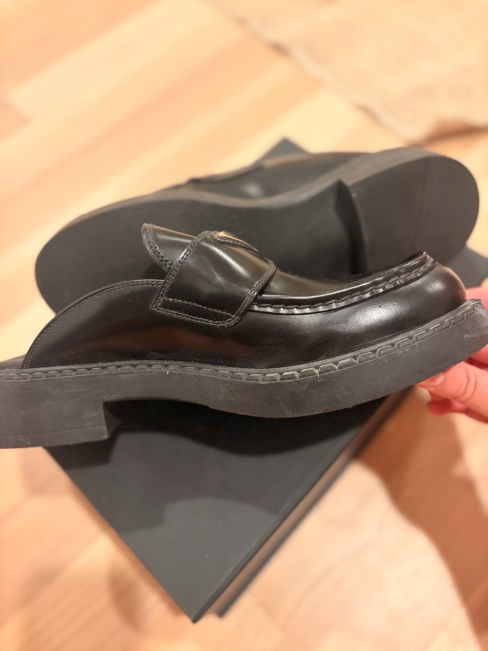 Prada Black Leather Slip-On Loafer Mules never worn! - Picture 5 of 7